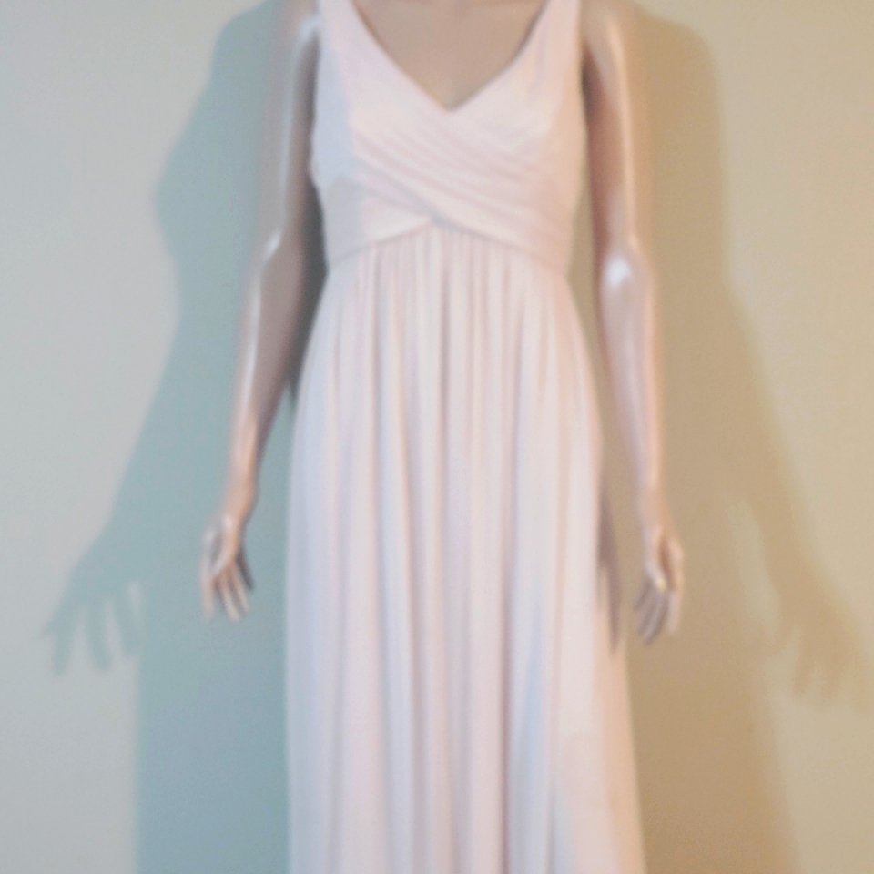 David's Bridal Long Light Pink Gown
